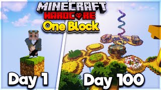 I Survived 100 Days on ONE BLOCK in Hardcore Minecraft Heres What Happened [upl. by Nnil]