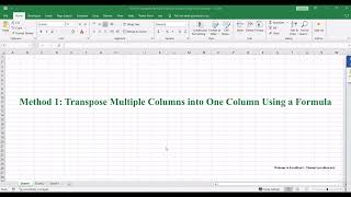 How to Transpose Multiple Columns into One Column in Excel [upl. by Irami]