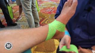 How to Apply Kinesiology Tape to a Sprained Ankle [upl. by Rehpotsrhc]