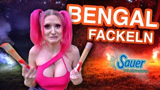 Bengalfackeln mit Reibzünder von Sauer Feuerwerk mit PYROMAGIC  VLOG  Cherry Berlin [upl. by Ettenyar]