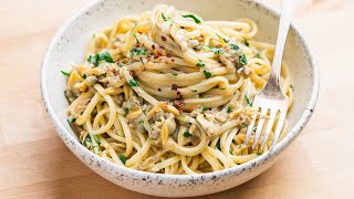 Linguine with Canned Clams  Cheap Easy Delicious [upl. by Noslien]