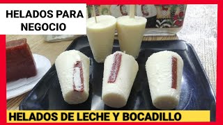 HELADOS CASEROS CREMOSOS DE LECHE Y BOCADILLOHELADOS GOURMET HELADO DE LECHE CON BOCADILLO [upl. by Solberg]