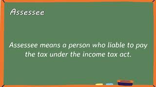 Income Tax AY  2020  2021 Part  2 Types of Income for taxesAssesseeTypes of AssesseeTamil [upl. by Edak]