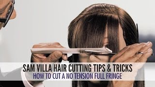 How To Cut A No Tension Full Fringe  Zoey Deschanel Bangs Tutorial [upl. by Llennoc]