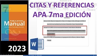 CITAS Y REFERENCIAS según NORMAS APA 7ma EDICIÓN plantilla gratis [upl. by Madelin]