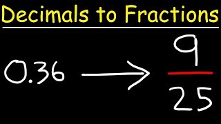 How To Convert Decimals to Fractions [upl. by Anneis]