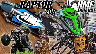 Yamaha Raptor 700 Exhaust Upgrade HMF Competition Full Pipe [upl. by Anawik756]