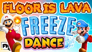 Mario Floor Is Lava Yoga Freeze Dance For Kids  Brain Break  GoNoodle Inspired [upl. by Janeta]