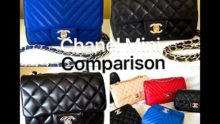 CHANEL MINI FLAP COMPARISON Square vs Rectangular Long chatty [upl. by Domenico91]