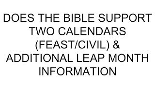 CivilFeast Calendar amp Leap Month Additional Info [upl. by Hooke]