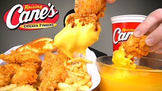 CHEESY RAISING CANE’S MUKBANG with CHEESE SAUCE [upl. by Oyek]