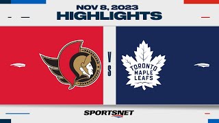 NHL Highlights  Senators vs Maple Leafs  November 8 2023 [upl. by Elakram]