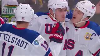 2018 WJC Highlights  USA 4 Russia 2 Quarterfinals [upl. by Kepner25]