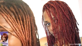 Dyed Locs using Dark and Lovely  vivacious red hair color [upl. by Allisurd]