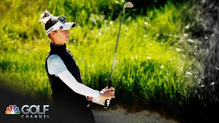 Nelly Korda goes in water hazard three times on No 12 at US Womens Open  Golf Channel [upl. by Leirol]