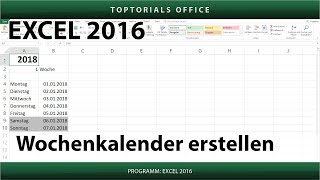 Dynamischen Wochenkalender erstellen Excel [upl. by Giustina]