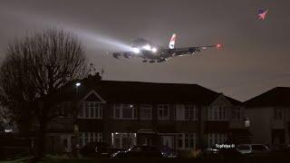 Its hard to sleep here  Airbus A380 Nighttime Approach near Homes [upl. by Ramedlaw]