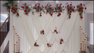 DIY  Simple amp Easy Criss Cross Floral Backdrop diy  pool noodle backdrop [upl. by Saunders966]