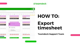 HOW TO Export Timesheet  Teamdeck Support [upl. by Odlanyer]