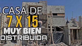 CASA de 7 x 15  con poco PRESUPUESTO  Bien distribuida [upl. by Dorran]