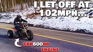 Barely Escaped Death With Custom Atc600r Streetbike Speed Test insane [upl. by Odnumyer66]