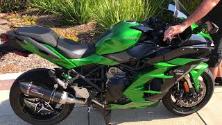 2018 Kawasaki Ninja H2 SX Sound Stock vs Yoshimura Alpha Slipon [upl. by Randy]