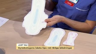 Gynekologens bästa tips vid riklig mens  Nyhetsmorgon TV4 [upl. by Hanid]