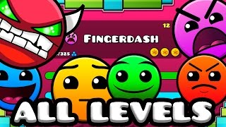 Geometry Dash 21  All Levels 121 100 Complete Latest Coins [upl. by Lanahtan990]