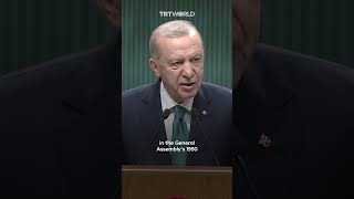 Türkiyes Erdogan If Israel is not stopped UNGA should recommend use of force [upl. by Dixil]