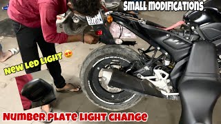 NEW SMALL MODIFICATION⚡️❤️  MT15 Number Plate Light Price  Too Costly For Small Parts [upl. by Addy848]