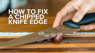 How to sharpen and fix a dull chefs knife with a whetstone [upl. by Tonya]