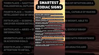 SMARTEST ZODIAC SIGNS [upl. by Weintrob]