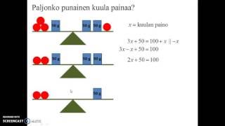 Ensimmäisen asteen yhtälö [upl. by Nnylamme342]