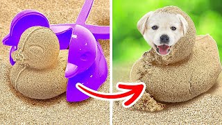 Dog Is Pregnant On The Beach  Summer DIY Beach Hacks For Smart Pet Owners by Bla Bla Jam [upl. by Sirroned]