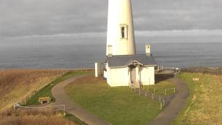 Aerial Yaquina Head Lighthouse 2 14 13 [upl. by Lasley585]