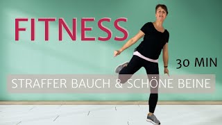 Straffer Bauch und schöne Beine  Fitness im Stehen  30 min [upl. by Atsahs263]