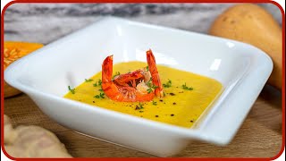 Hokkaido macht jeder  Butternut Kürbis Suppe mit Garnelen [upl. by Aehsel]