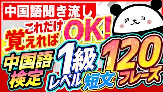 【中国語聞き流し】これだけ覚えて即合格！ 中国語検定1級レベル短文120フレーズ [upl. by Maddeu]