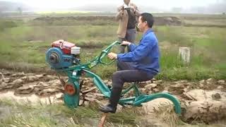 MIni Paddy Field Rice Weederfarm cultivatorrotary power tiller agricul tural [upl. by Duyne]