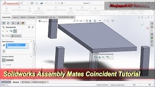 Solidworks Assembly Mates Coincident Tutorial [upl. by Aihseuqal]