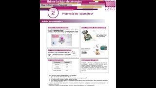 Chap 1  Séance 2 Les propriétés de lalternateur  Terminale Enseignement Scientifique  TaleES PC [upl. by Molini550]