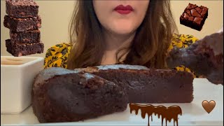 MELT WITH THESE BROWNIES  BROWNIES MUKBANG ASMR mukbang eatingsounds asmr chocolatechallenge [upl. by Alabaster]