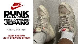 dunk low sashiko light orewood brown Review and on feet [upl. by Cirdahc]