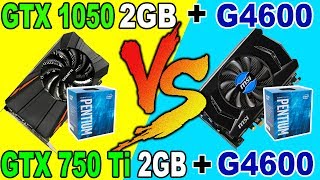 GTX 1050 VS GTX 750 ti  Pentium G4600 Comparison [upl. by Gnues]