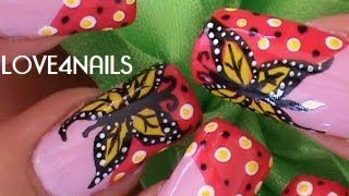 Como Pintar Una Mariposa Dramatica  Tutorial Decoracion para Uñas [upl. by Ifar]