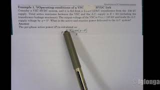 Example 17 Operating conditions of a VSC HVDC link [upl. by Boykins]