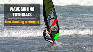 How to get fast planning on a windsurf wave board  Technique Josep Pons [upl. by Lashondra]