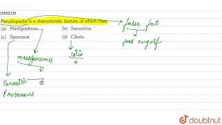 Pseudopodia is a characteristic feature of which class [upl. by Mali184]