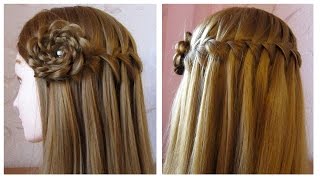 Tuto tresse cascade facile 🌺 Fleur de cheveux 🌺 Coiffure simple et belle [upl. by Giffy]