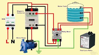 water pump automatic on off floatless relay wiring diagram [upl. by Cormier707]